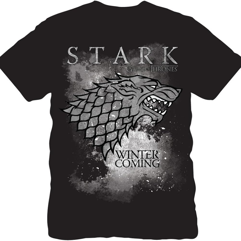 HBO's Game of Thrones Stark 'Winter Is Coming' Black Graphic Tee — Large
